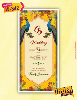 Yellow Wedding Invitation Card 