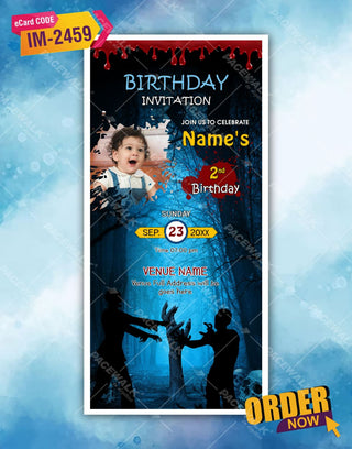 Zombie Birthday Invitation Card 