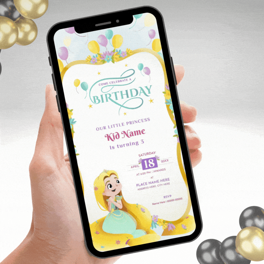 Magic Invitation Gif Princess Birthday Invitation GIF | Animated Fairy-Tale Theme eCard | B ...