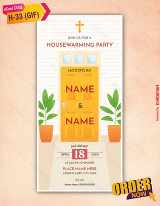 Christian Housewarming Party Invitation GIF Card 