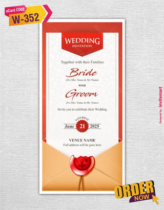 Envelope Opening Wedding Invitation 