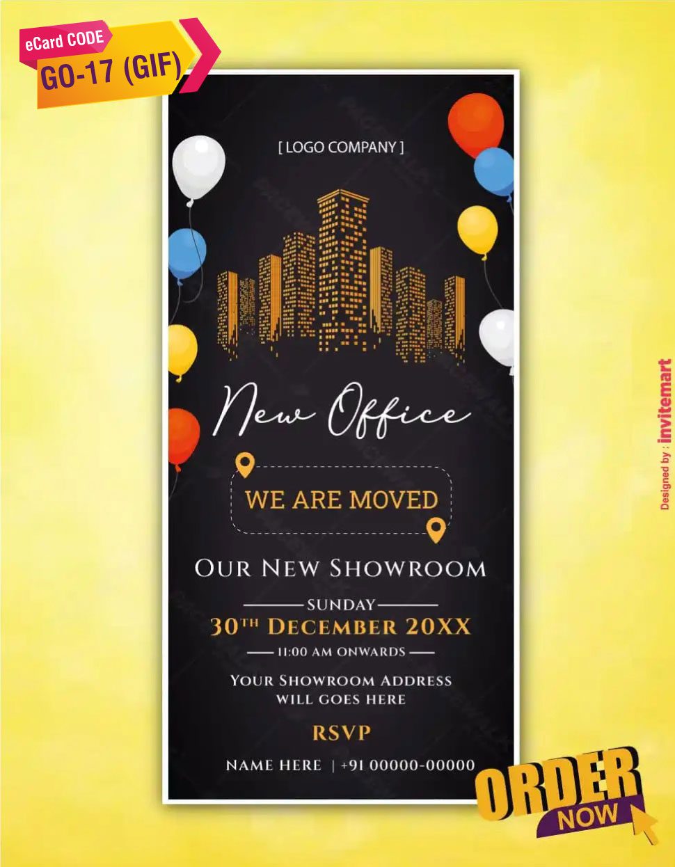 Office Grand Opening Invitation Card Design 281x501