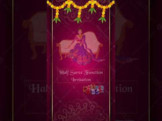 Half Saree Function Video Invitation