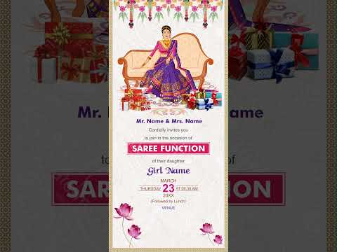 Half Saree Function Invitation Video 