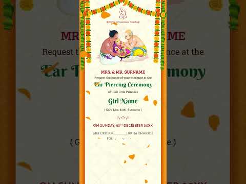 Ear Piercing Invitation Video 