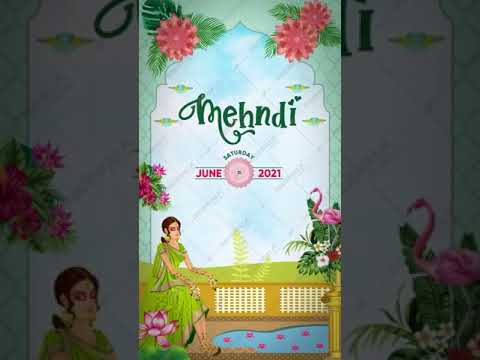 Indian Bridal Mehndi Haldi and Wedding Invitation Video