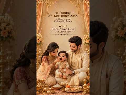 Annaprashan Invitation Video | AI Rice Ceremony eInvite | IM-2825-V