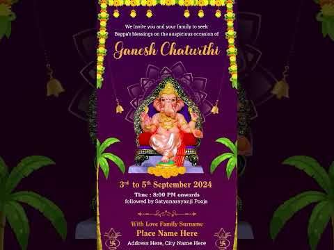 Ganesh Chaturthi Invitation Video