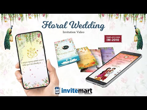 Floral Caricature Wedding Invitation Video