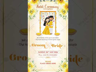 Floral Haldi Ceremony Invitation Video