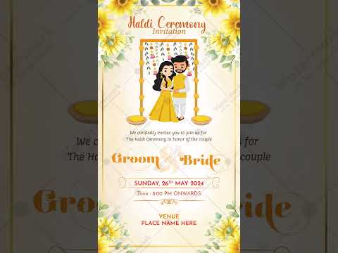 Floral Haldi Ceremony Invitation Video