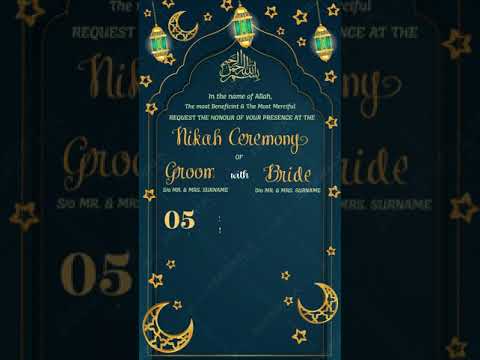 Royal Blue Nikah Invitation Video 