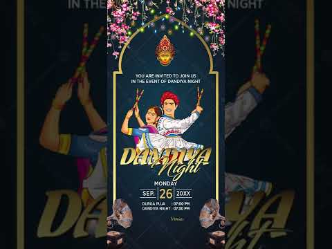 Navratri Dandiya Invitation Video – vibrant Garba night e-invite IM-2234-V