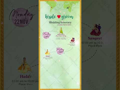 Wedding Itinerary Card Video