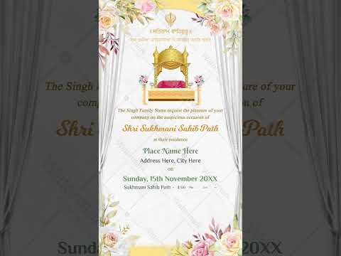 Sukhmani Sahib Wedding Invitation Video