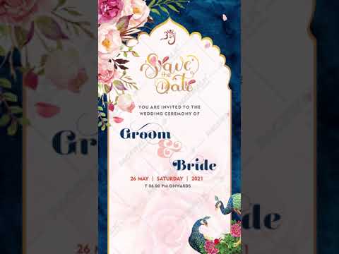 Floral Peacock Wedding Save the Date Video