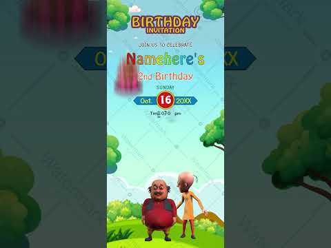 Motu Patlu Birthday Invitation Video