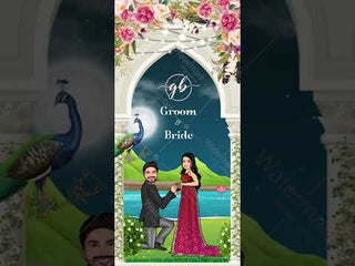 Caricature Engagement Ceremony Invitation Video