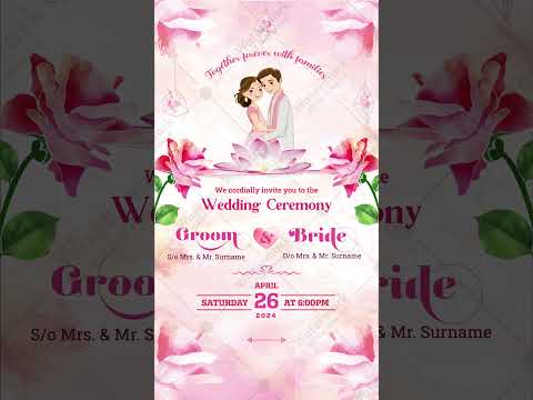 Pink Floral Wedding Invitation Video