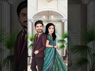 Caricature Save The Date Wedding Invite Video