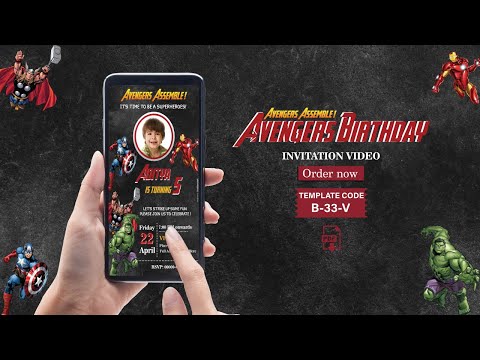 Avengers Theme Birthday Invitation Video 
