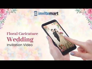 Floral Caricature Wedding Invitation Video