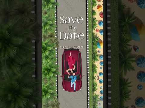 Car Wedding Caricature Invitation Video