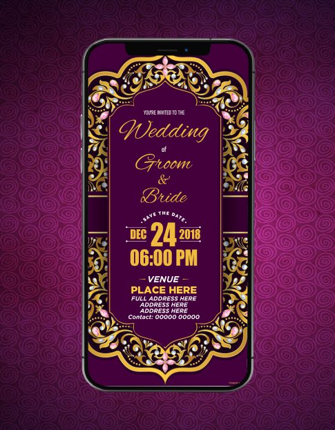 Traditional Wedding Invitation ecard Templates