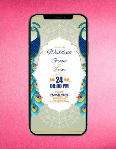 Elegant Peacock Wedding Invitations