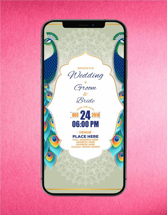 Elegant Peacock Wedding Invitations
