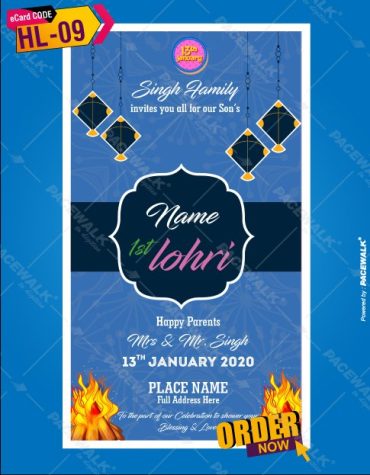 Invitation Card for First Lohri Celebration