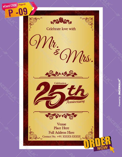 25th anniversary wedding invitation cards
