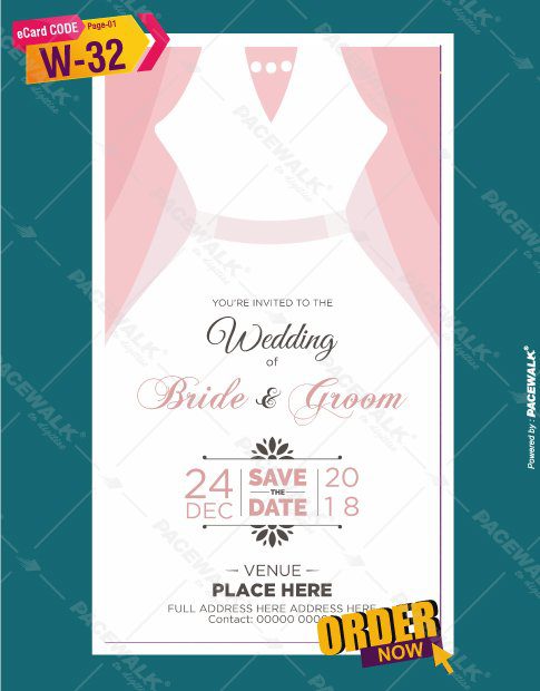 christian wedding invitation card bride side