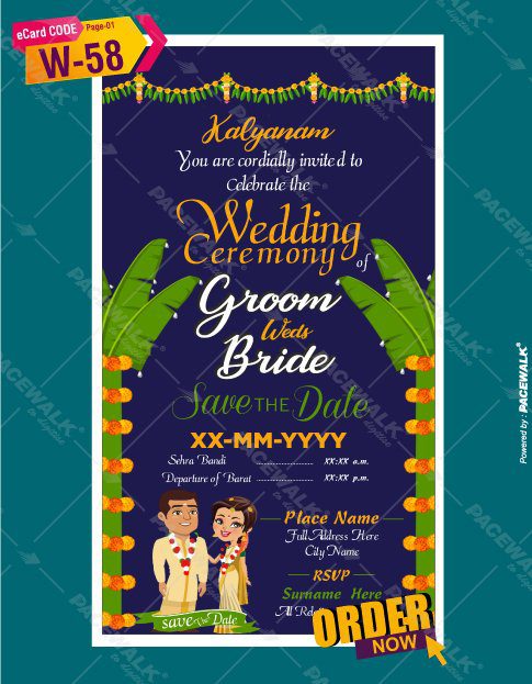 south indian wedding invitation card design