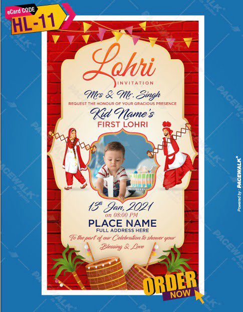 First Lohri Invite Cards