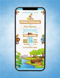 Jungle Theme Birthday Invitation Card