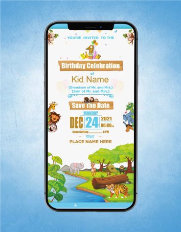 Jungle Theme Birthday Invitation Card