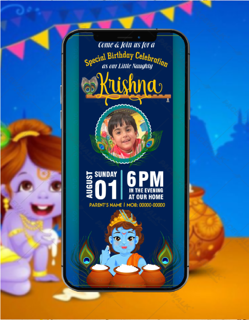 Krishna Theme Invitation Card