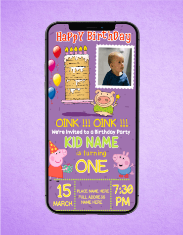 Little Piggy Birthday Party Invitations