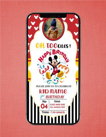 Mickey Mouse Birthday Invitation Card Templates