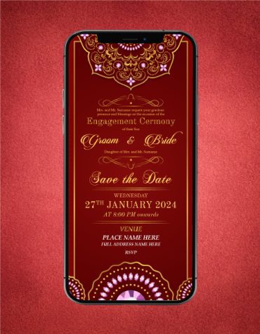 Ring Ceremony Invitation Card Indian