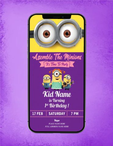 WhatsApp Minion Birthday Invitation Card