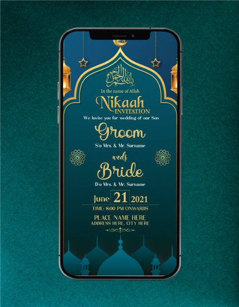 Traditional Muslim Wedding Card