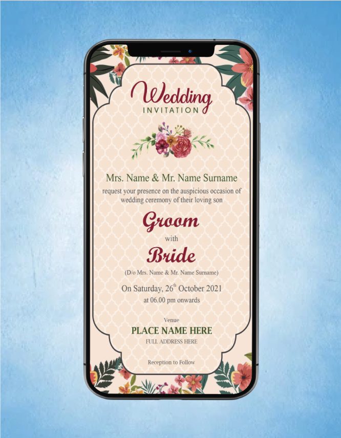 Best Floral Wedding Invitation Card