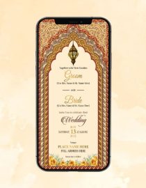 Indian Nakashi Wedding Invitation