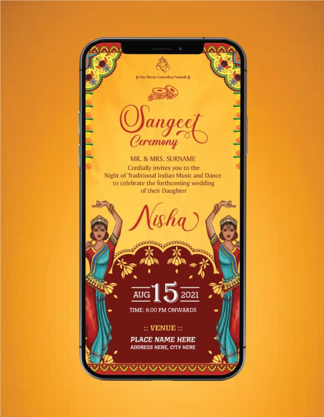 Sangeet Ceremony Invitation Card