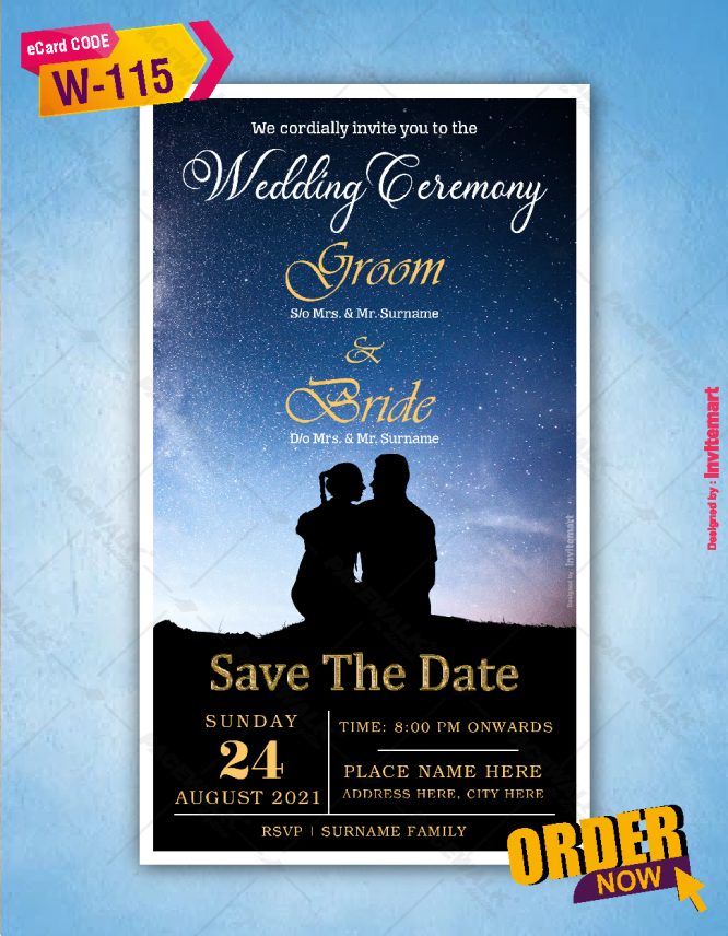 Starry Night Wedding Invitation Card