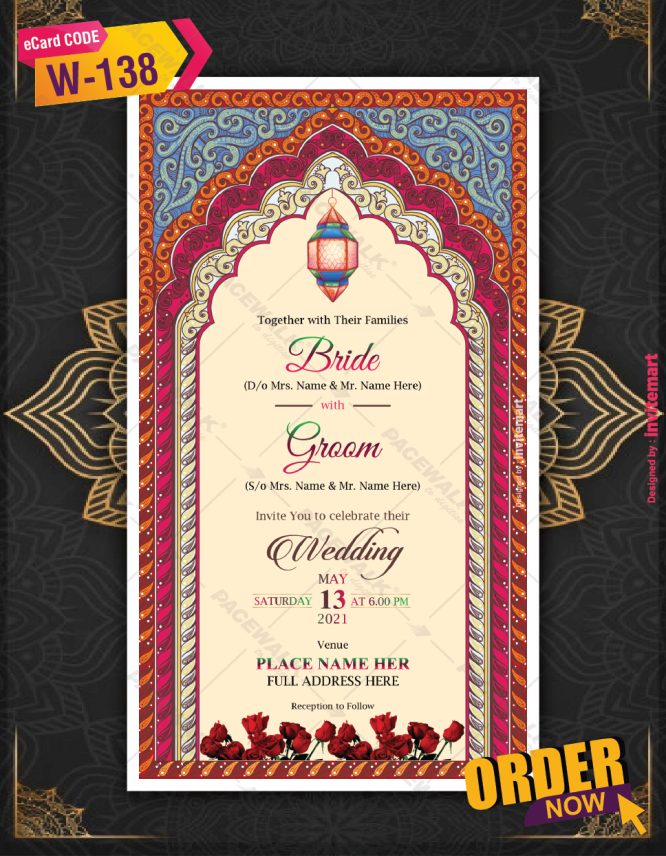 Mandala Theme Wedding Invitation
