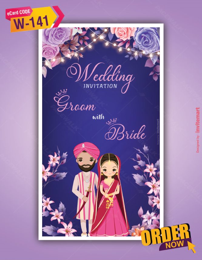 Punjabi Floral Wedding Invitation