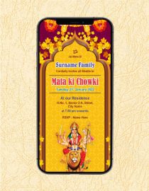 Invitation Card For Mata ki Chowki